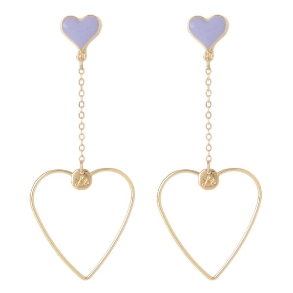 ロングハートフープイヤリング