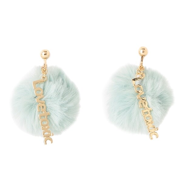 ロゴプレートつきもこふわイヤリング