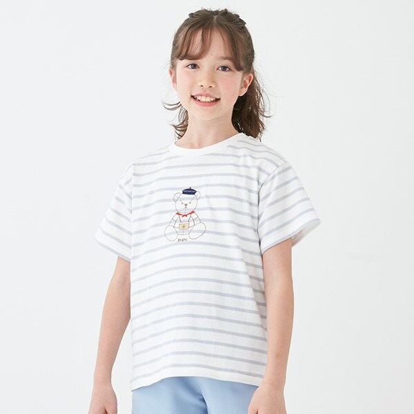 【リンク】【スマイル/速乾】ステッチ刺しゅう半T(ジュニア)