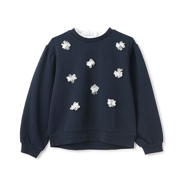 【吸水速乾/リンク】花モチーフトレーナー(ジュニアサイズ)