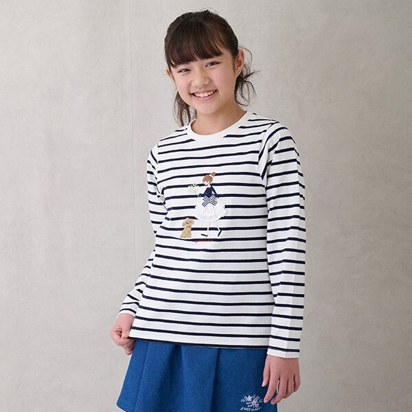 【リンク】girlアップリケ長T(ジュニア)