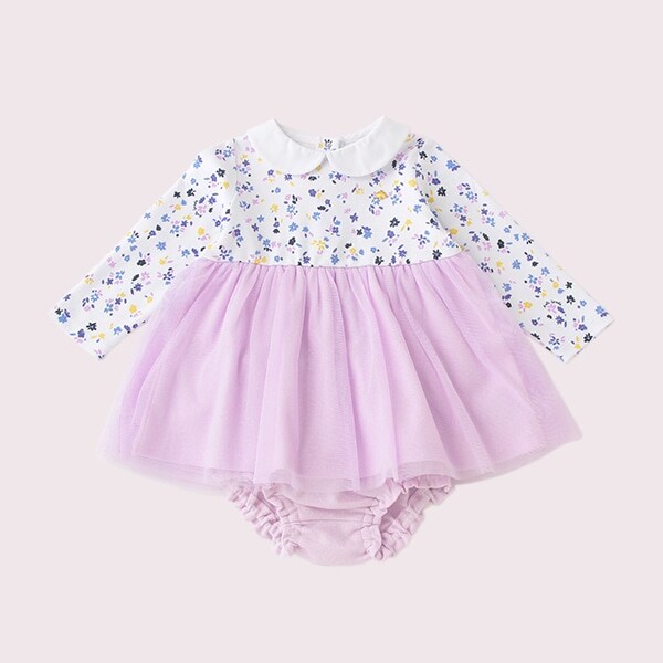 レイエット ミニ フローラル ミックスメディア ドレス アンドブルマー セット