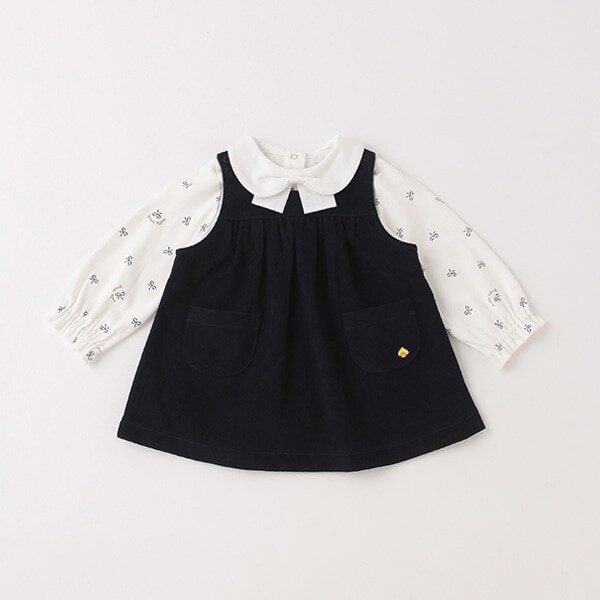 ボウカットソー&ジャンパースカートセット