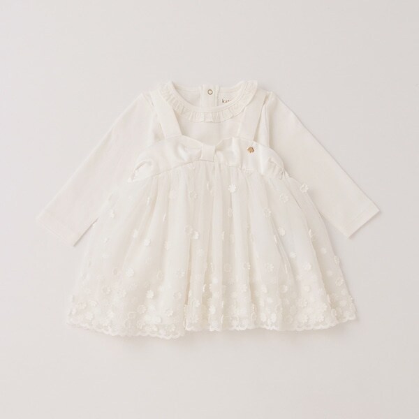 カットソー＆ボウレースジャンパースカートセット