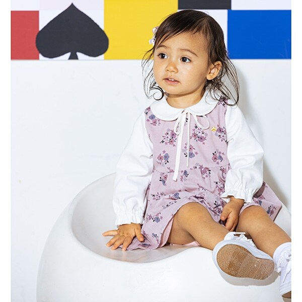 モダンフローラルワンピース