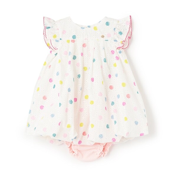 ウォーターカラードットバルーンワンピース