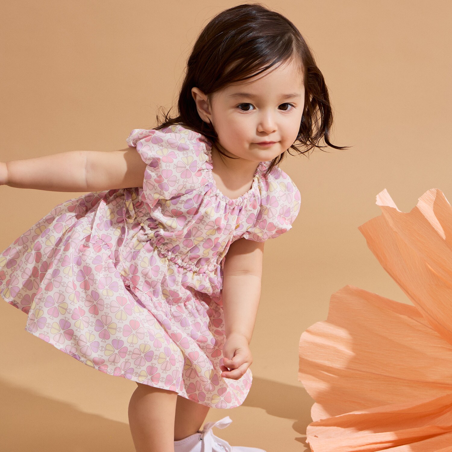 スペードフラワーティアードワンピース