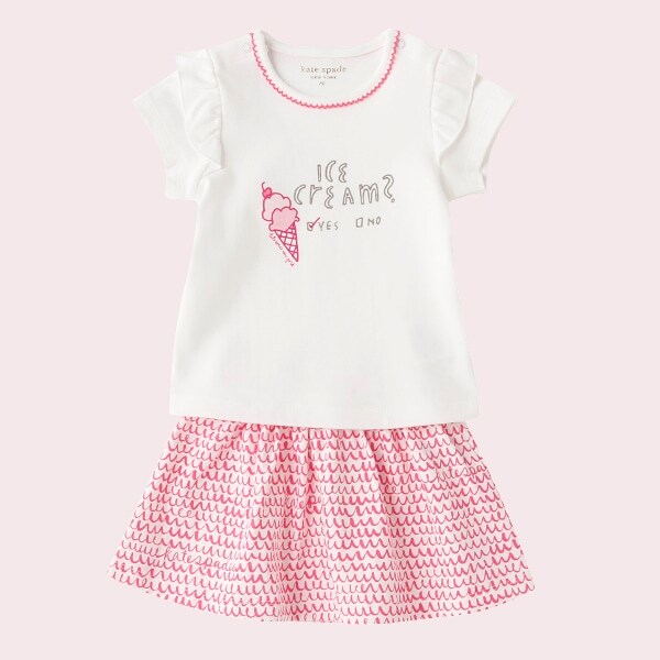 アイスクリーム イエス ノー ティー アンド ポップ スカラップ スカート セット