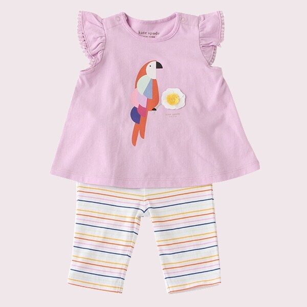 パロット グラフィック ティー アンド レギンス セット