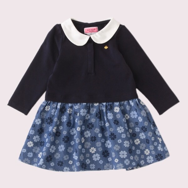 インファント・トドラー スペード フラワー トス ミックスメディア ドレス