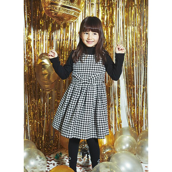 トドラー ハウンドトゥースワンピース