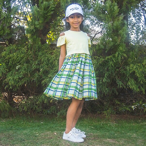 トドラー スプリングチェックドッキングワンピース