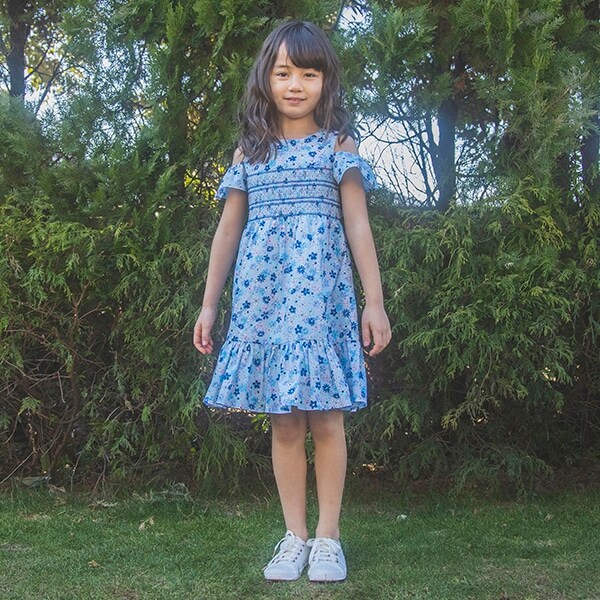 インファント・トドラー フローラルメドレースモールスモッキングワンピース