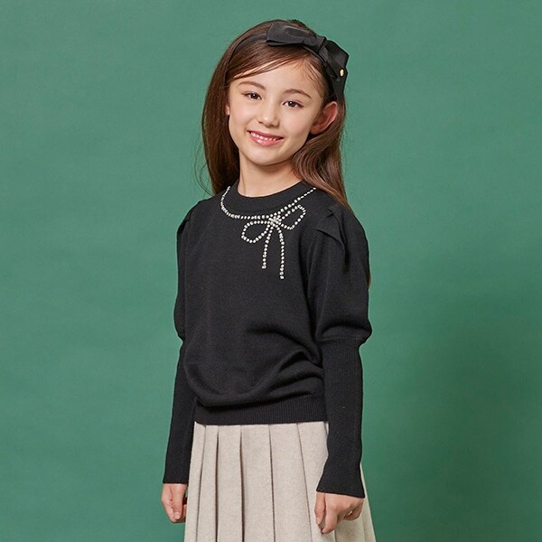 トドラー ボウビジューセーター
