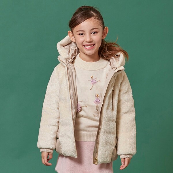 トドラー ボア切り替えダウンジャケット