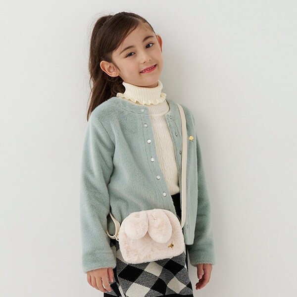 インファント・トドラー フェイクファーカーディガン