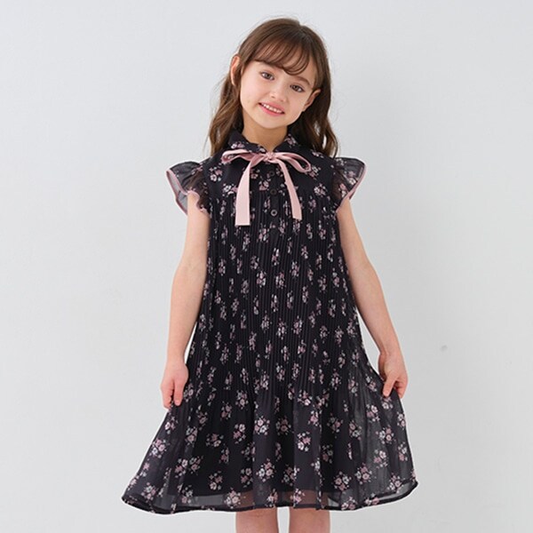 トドラー モダンフローラルプリーツワンピース