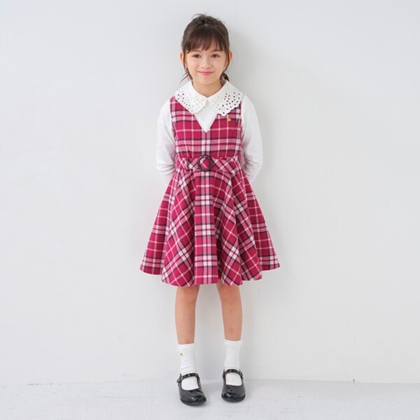 トドラー ミュージアムチェックジャンパースカート