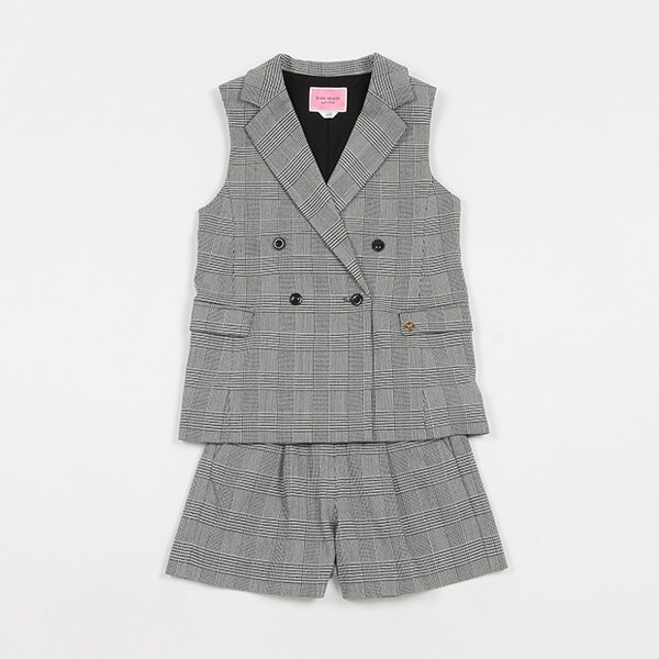トドラー チェックジレ&ショートパンツセット