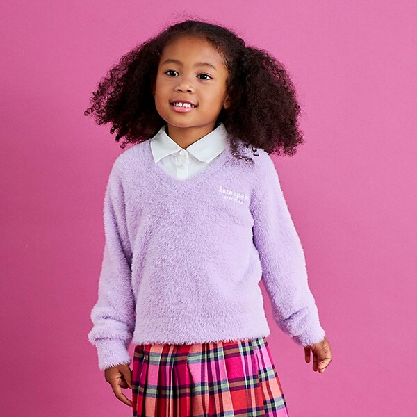 トドラー レイヤード風シャギーニットセーター