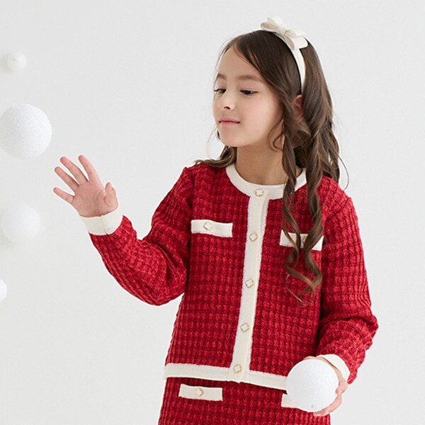 トドラー バイカラーカーディガン