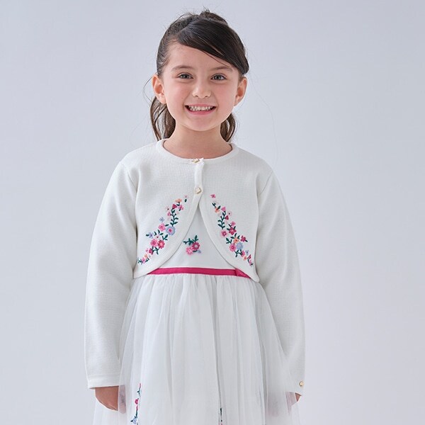 トドラー エンブロイダリーニットボレロ