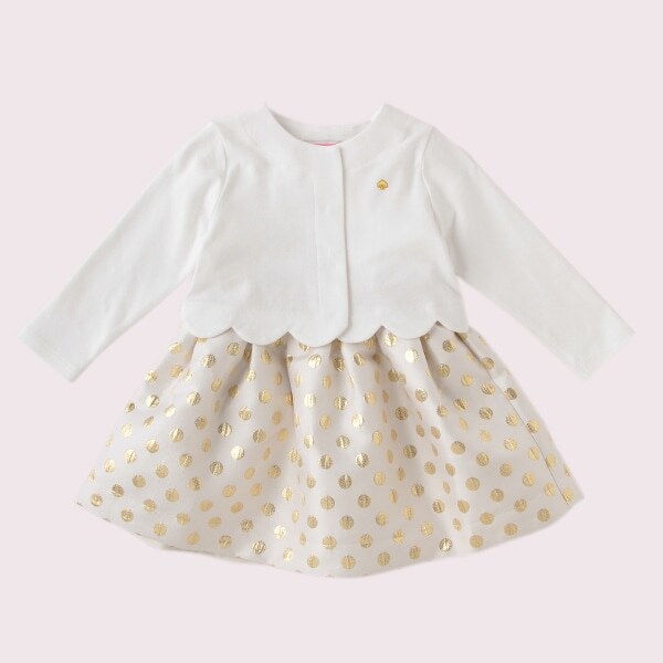 インファント・トドラー ゴールド ドット ドレス セット