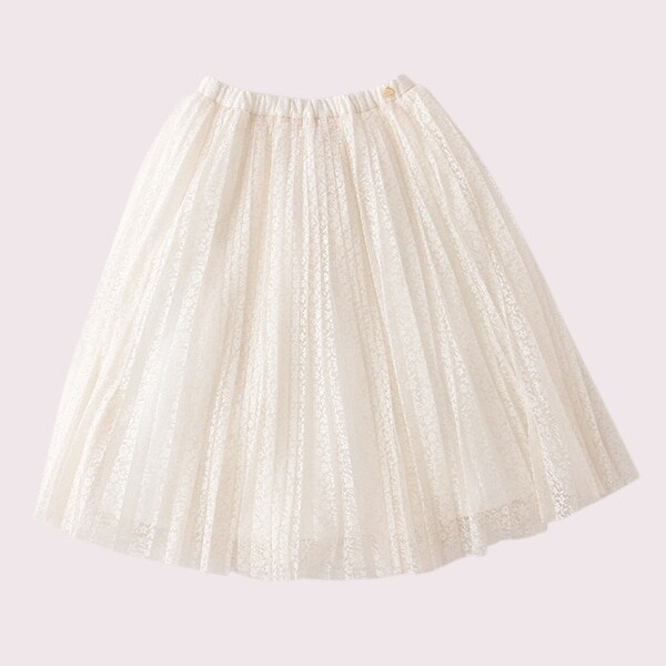 ガールズ レースプリーツスカート