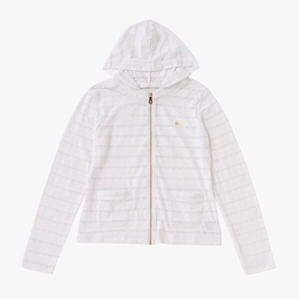 ガールズ スカラップバーンアウトジップアップフーディ