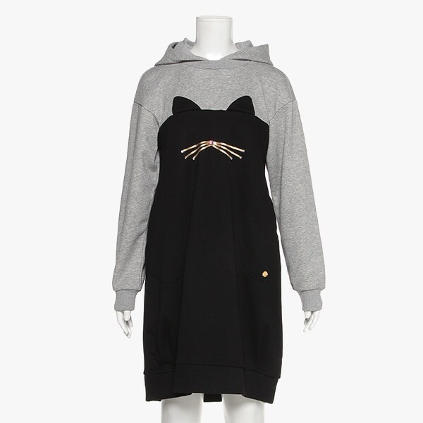 ガールズ キャットパーカワンピース