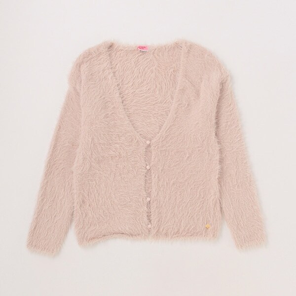 ガールズ フェザーヤーンカーディガン