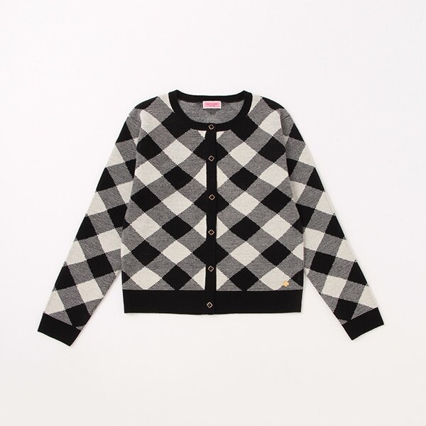 ガールズ ギンガムチェックカーディガン