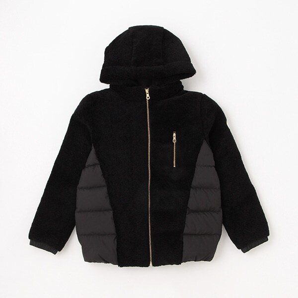 ガールズ ボア切り替えダウンジャケット