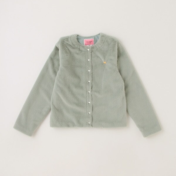 ガールズ フェイクファーカーディガン