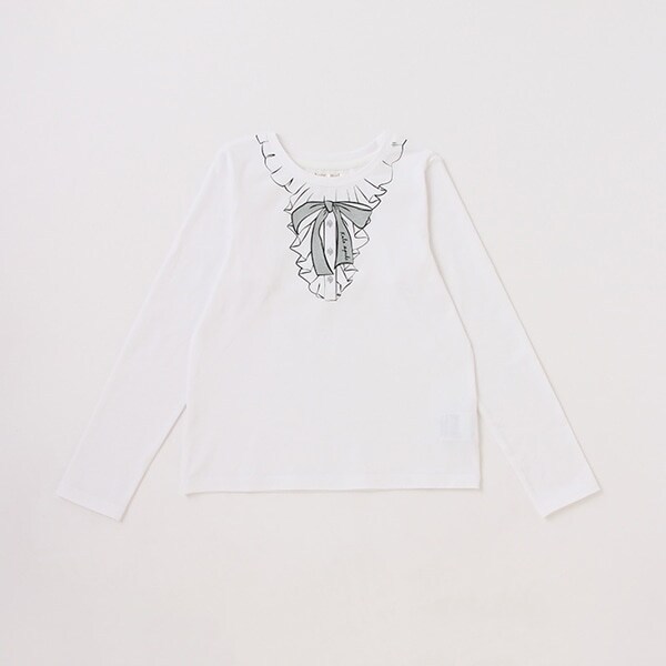 ガールズ ボウプリント長袖Tシャツ