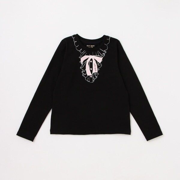 ガールズ ボウプリント長袖Tシャツ