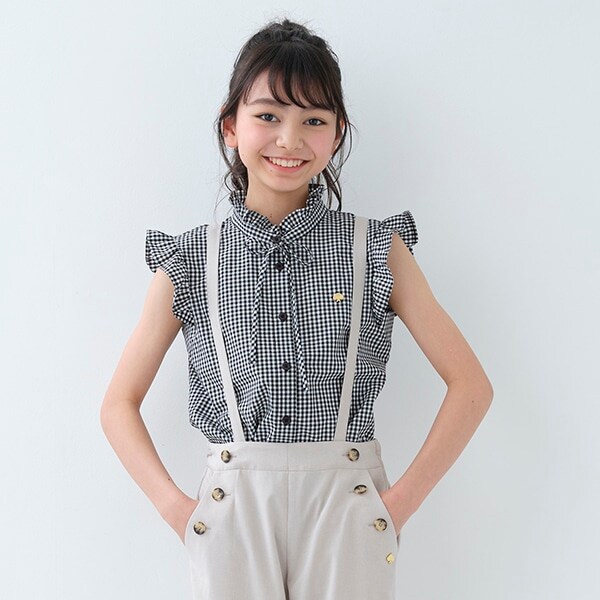 ガールズ ギンガムブラウス
