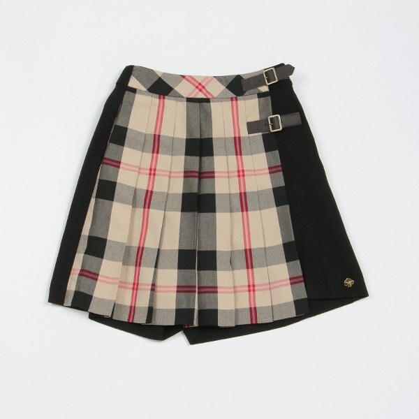 ガールズ チェックラップキュロットスカート