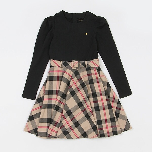 ガールズ チェックドッキングワンピース