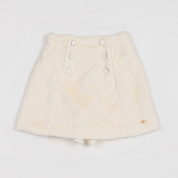 ガールズ フェイクファーキュロットスカート