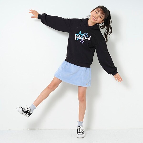 ガールズ フェイクファーキュロットスカート