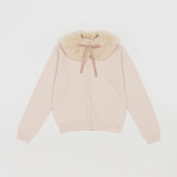 ガールズ フェイクファーティペットカーディガン