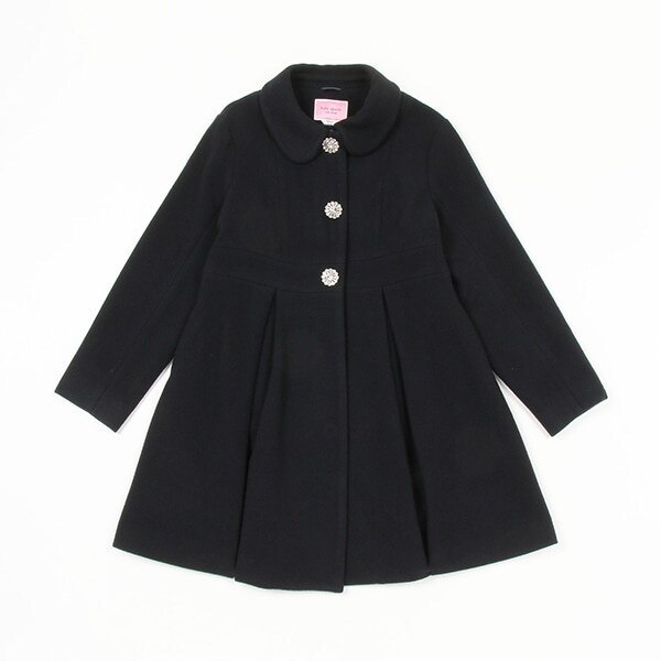 ガールズ ビジューボタンウールコート