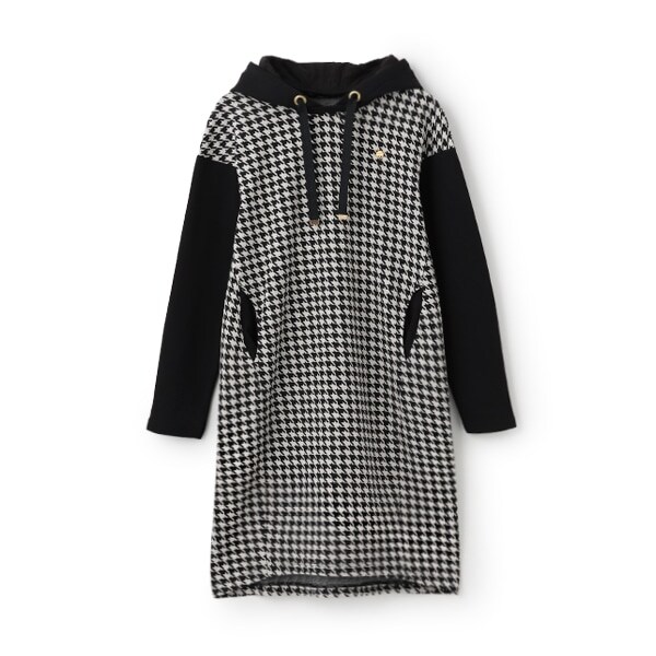 ガールズ 千鳥フードワンピース