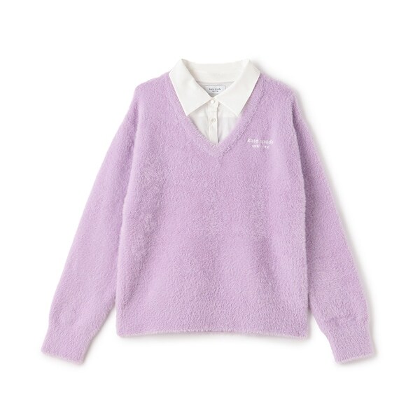 ガールズ レイヤード風シャギーニットセーター