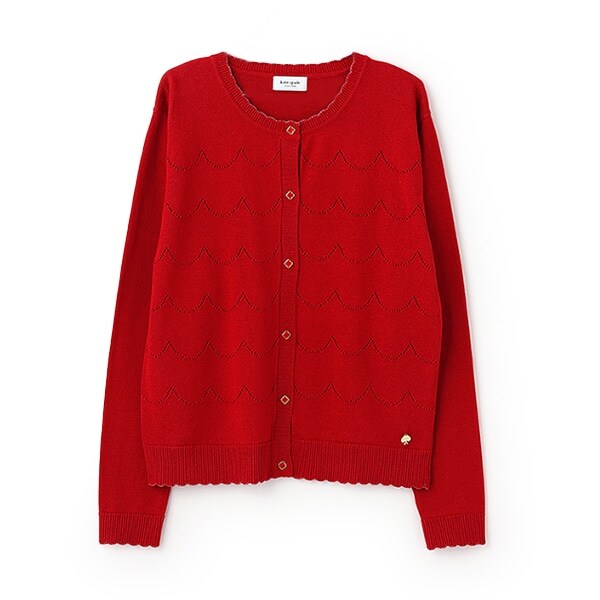 ガールズ スカラップ透かしカーディガン