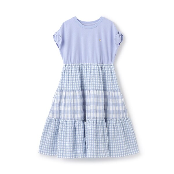 ガールズ ギンガムドッキングワンピース