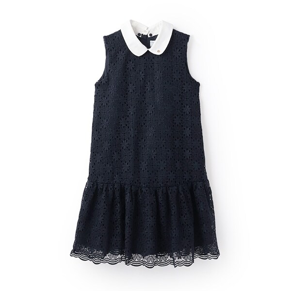 ガールズ スペードフラワーレースワンピース