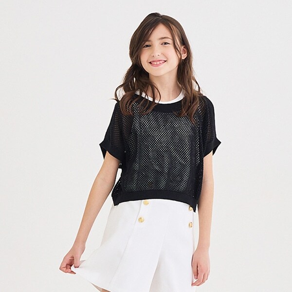 ガールズ メッシュニット&タンクトップセット