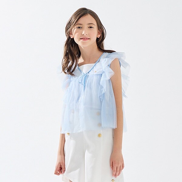 ガールズ ラッフルシアーブラウス&インナーセット